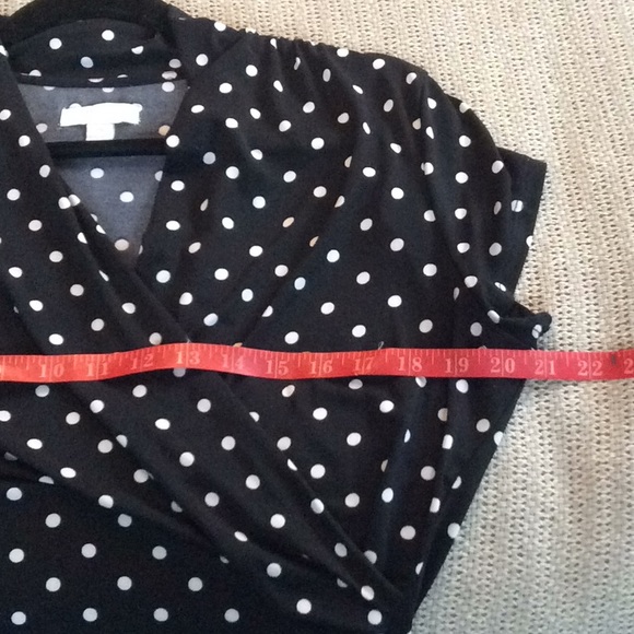Blk/Wht polka Dot Charter Club MP Polyester top - Picture 4 of 8